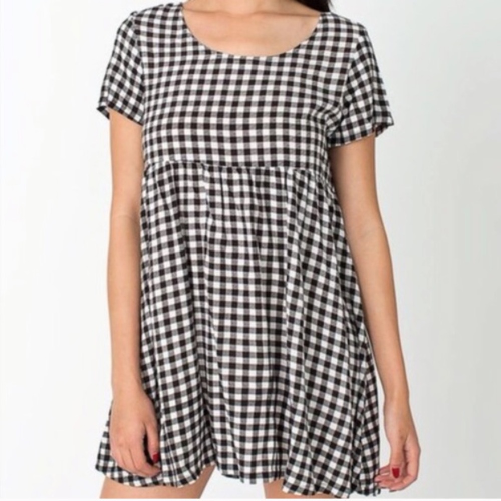 AA Babydoll Gingham Dress Black & White